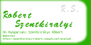 robert szentkiralyi business card